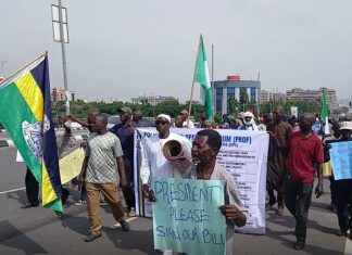 Ex-police Officers Protest ‘Poor Pensions,’ at Aso Rock, Call on Tinubu to Act
