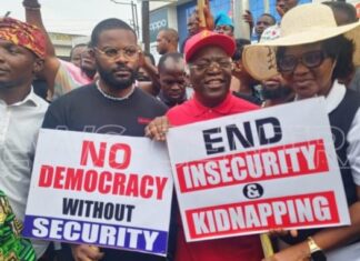 Falana Family, Group Lead Democracy Day Protest Over Insecurity, Hardship in Lagos